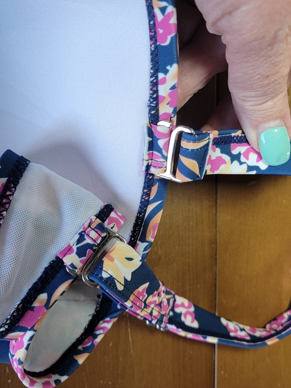 Two Piece Bikini Bandau Bra Top With Removable Straps High Waisted Skirtini 3X - Picture 10 of 15